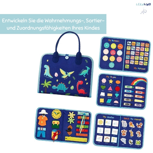 Lernbuch aus Filz mit Tragegriff für Kinder ab 2 Jahre zum Spielen und gleichzeitiges Lernen