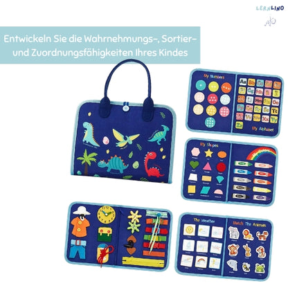 Lernbuch aus Filz mit Tragegriff für Kinder ab 2 Jahre zum Spielen und gleichzeitiges Lernen